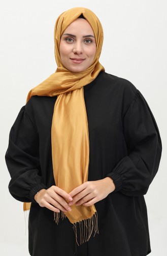 Tasseled Taffeta Shawl 1268-34 Mustard 1268-34