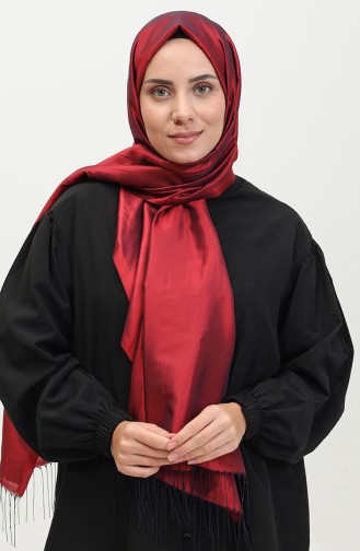 Tassel Taffeta Shawl 1268-40 Claret Red Navy Blue 1268-40