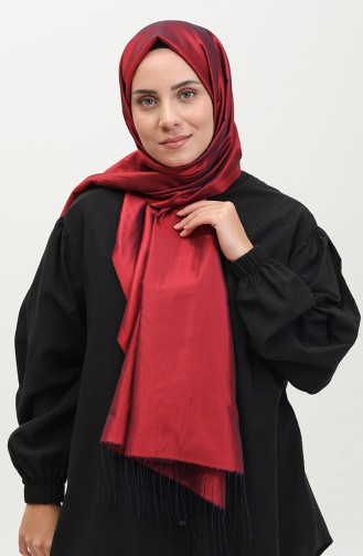 Tassel Taffeta Shawl 1268-40 Claret Red Navy Blue 1268-40