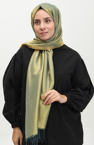 Tassel Taffeta Shawl 1268-41 Oil Green Oil 1268-41