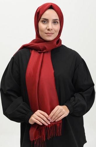 Tassel Taffeta Shawl 1268-43 Dark Red 1268-43