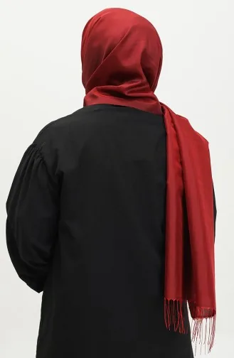 Châle Taffetas A Pompons 1268-43 Rouge Foncé 1268-43