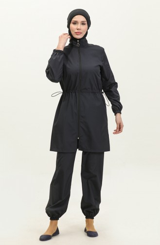 Maillot De Bain Hijab Avec Sac 5035-01 Bleu Marine 5035-01