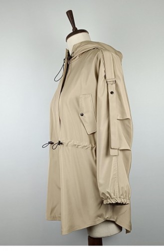 Elastic Waist Trench Coat Cream K282 329