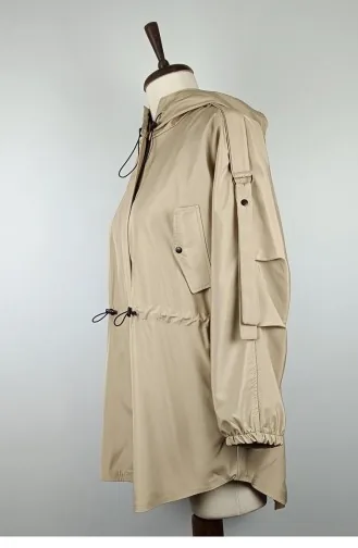 Trench-coat Taille élastique Crème K282 329