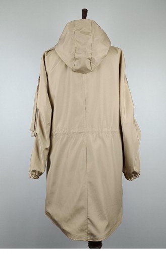Elastic Waist Trench Coat Cream K282 329