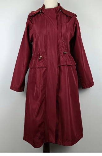 Trench à Capuche Rouge Claret K274 341