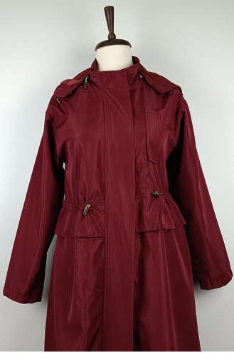 Trench à Capuche Rouge Claret K274 341