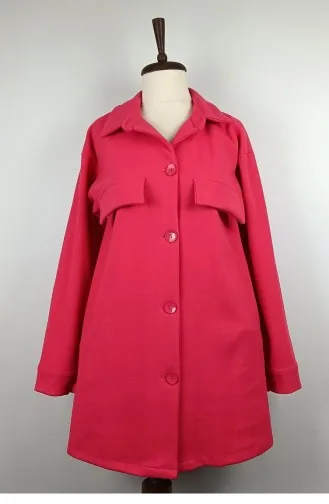 Buttoned Cashmere Cape Pink K313 362