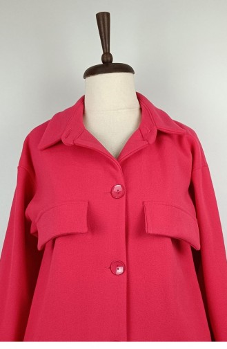 Buttoned Cashmere Cape Pink K313 362