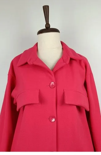 Buttoned Cashmere Cape Pink K313 362
