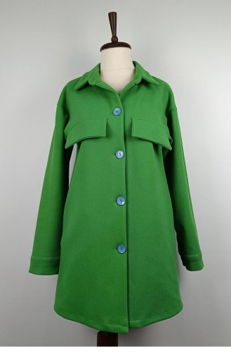 Buttoned Stamped Cap Green K313 364