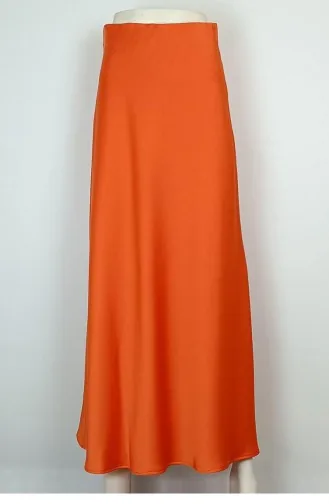 Satijnen Uitlopende Rok Oranje 4335 458