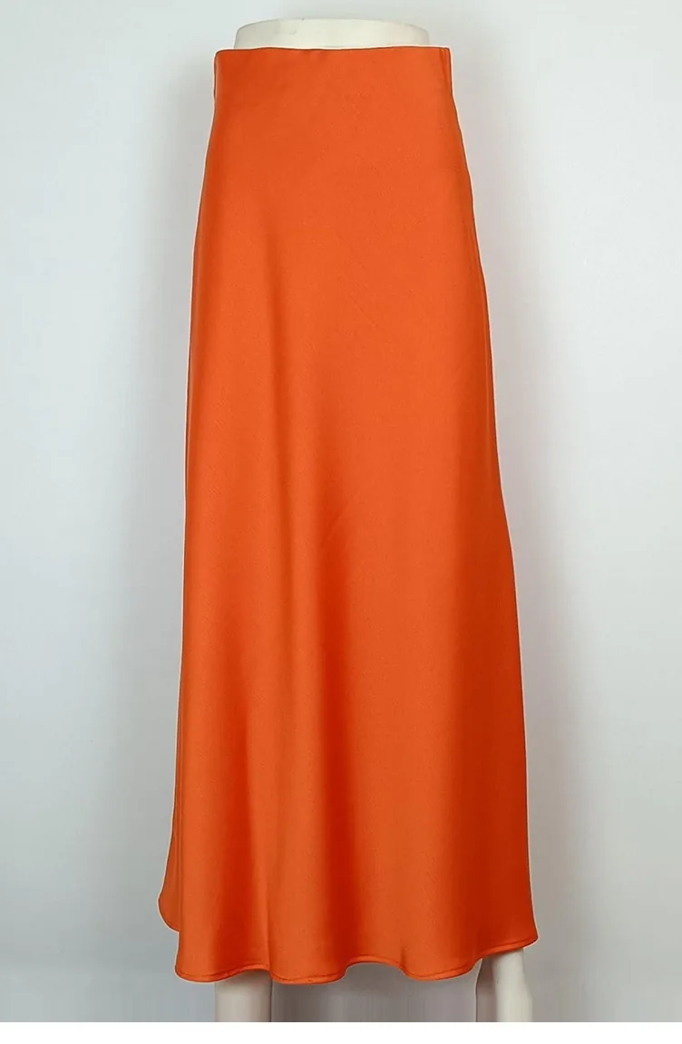 Satijnen Uitlopende Rok Oranje 4335 458