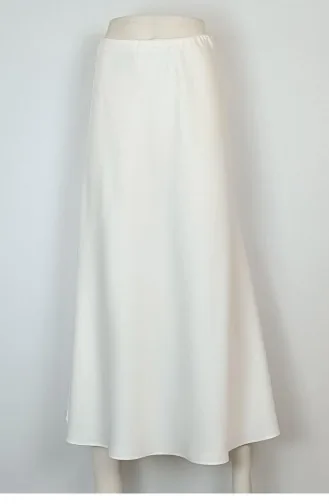 Jupe Évasée En Satin Blanc 4335 460