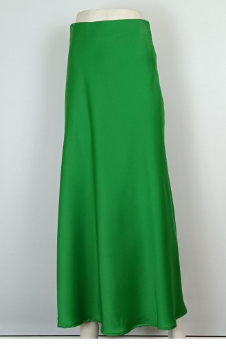 Jupe Evasée En Satin Vert 4335 465