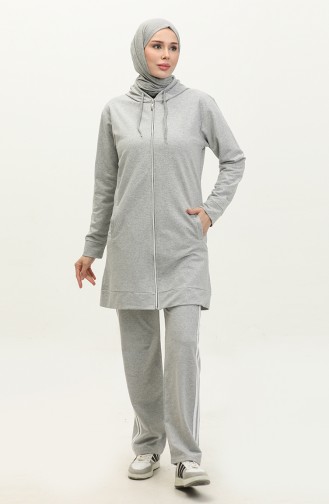 Two Piece Tracksuit Set 23102-01 Gray 23102-01