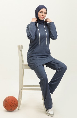 Two Piece Tracksuit Set 23103-01 İndigo Navy Blue 23103-01