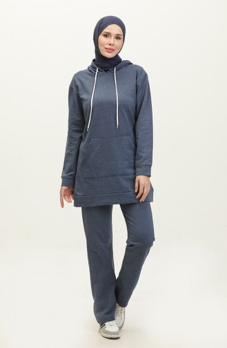 Two Piece Tracksuit Set 23103-01 İndigo Navy Blue 23103-01