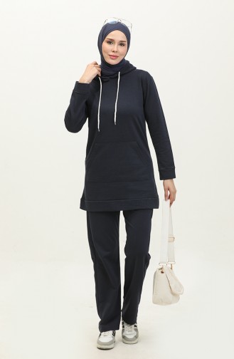 Two Piece Tracksuit Set 23103-03 Navy Blue İndigo 23103-03