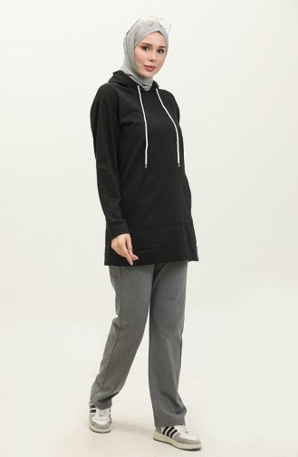 Two PieceSet Tracksuit 23103-05 Black Gray 23103-05