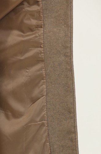 معطف كاجو بتصميم موصول بقبعة 712010-06 لون بني داكن 712010-06
