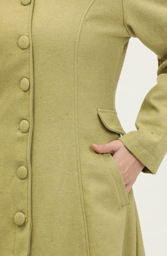 Manteau Cachemire A Capuche 712010-09 Vert Pistache 712010-09