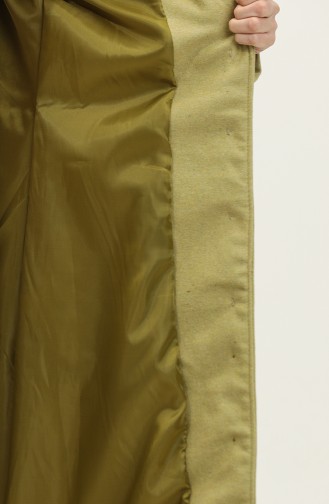 معطف كشمير بتصميم موصول بقبعة 712010-09 لون أخضر فستقي 712010-09