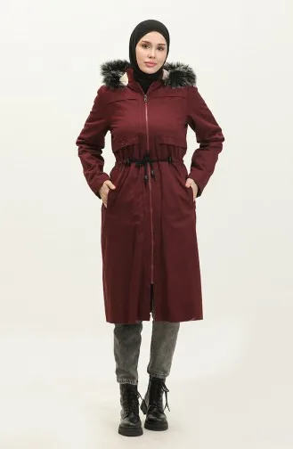 Manteau Gabardine Fourré 9837-04 Prune 9837-04