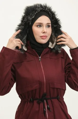 Manteau Gabardine Fourré 9837-04 Prune 9837-04