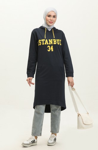 Hooded Sweatshirt 23107-01 Navy Blue Gold 23107-01