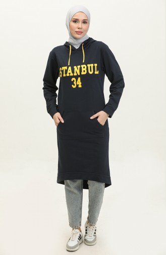 Hooded Sweatshirt 23107-01 Navy Blue Gold 23107-01