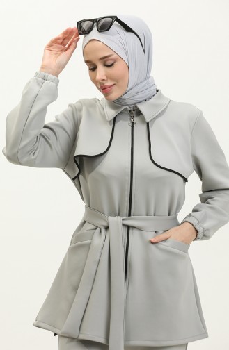 Women`s Piping Detailed Scuba Suit 1305-01 Gray 1305-01