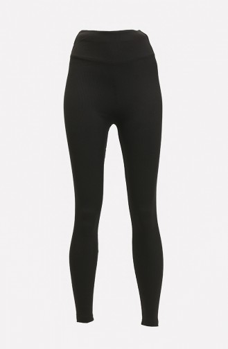 Gerippte Leggings 20030-04 Schwarz 20030-04