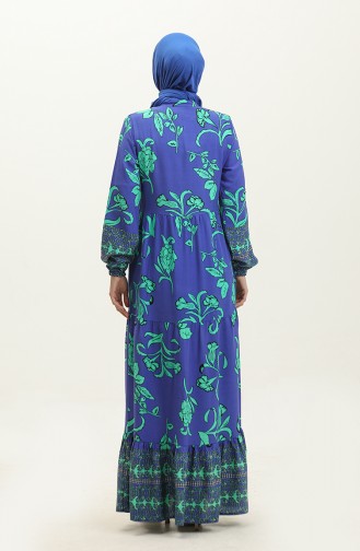 Viscose-jurk Met Knopen Aan De Voorkant 0303-01 Saks Green 0303-01