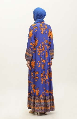 Viscose-jurk Met Knopen Aan De Voorkant 0303-03 Saks Orange 0303-03