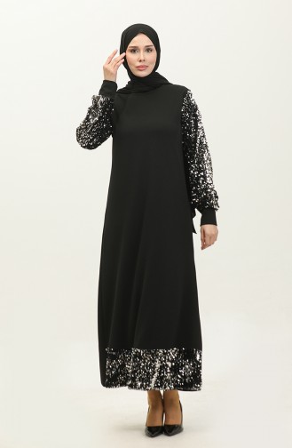 Sequined Evening Dress 0305-01 Black 0305-01