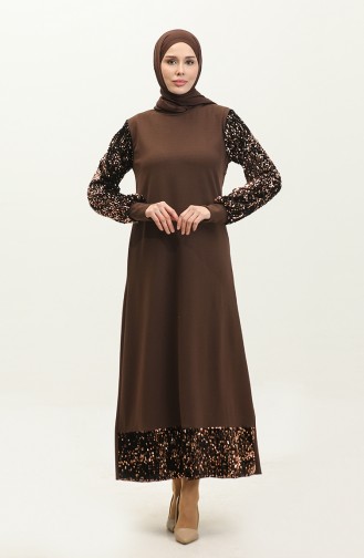 Sequined Evening Dress 0305-03 Brown 0305-03