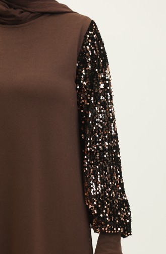Sequined Evening Dress 0305-03 Brown 0305-03