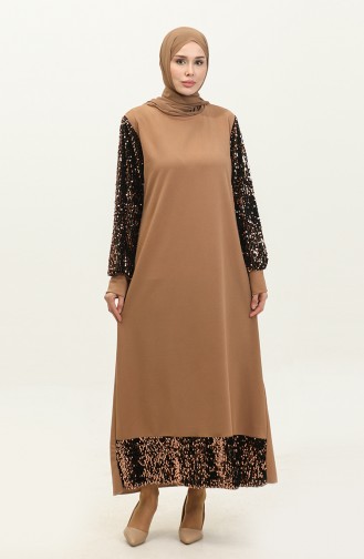 Abendkleid Mit Pailletten 0305-04 Nerz 0305-04