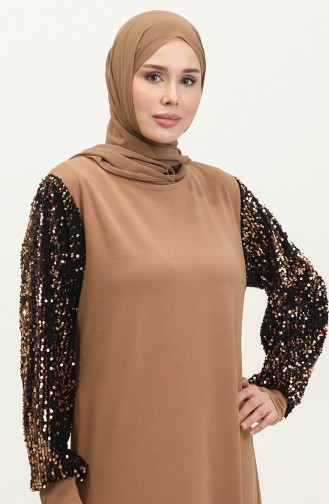 Abendkleid Mit Pailletten 0305-04 Nerz 0305-04
