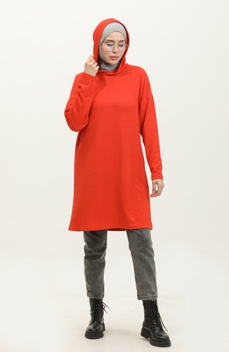 Hooded Seasonal Tunic 8677-01 Dark Coral 8677-01