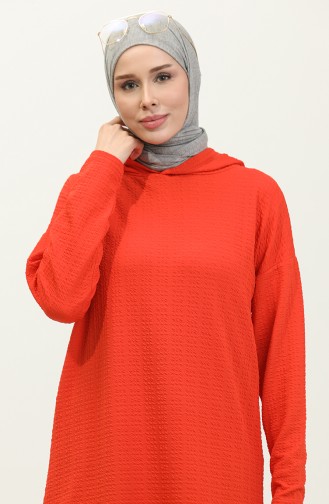 Hooded Seasonal Tunic 8677-01 Dark Coral 8677-01