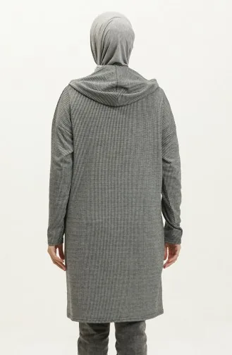 Hooded winter Tunic 8678-01 Black Gray 8678-01