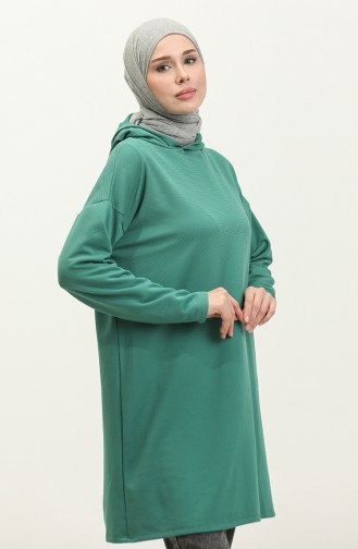 Kapüşonlu Mevsimlik Tunik 8684-01 Yeşil