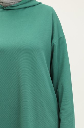Kapüşonlu Mevsimlik Tunik 8684-01 Yeşil