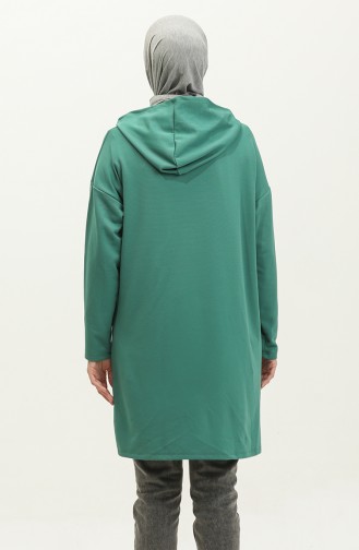 Kapüşonlu Mevsimlik Tunik 8684-01 Yeşil