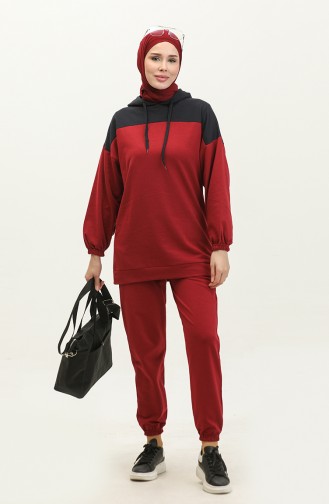 Hooded Tracksuit 3014-04 Claret Red 3014-04