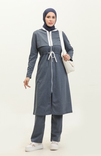 Zweifädiges Trainingsanzug-Set Mit Reißverschluss 03074-03 Indigo 03074-03