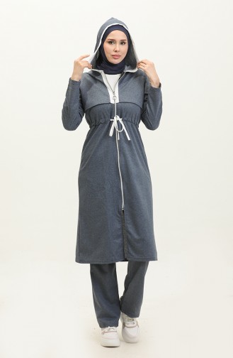 Zweifädiges Trainingsanzug-Set Mit Reißverschluss 03074-03 Indigo 03074-03